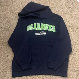 NFL Navy and Green Seahawks Kids Hoodie